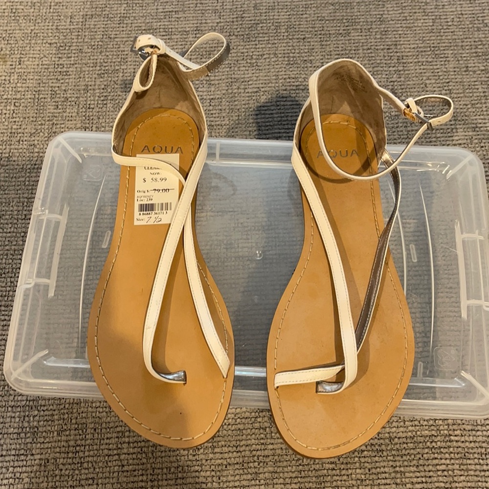 Aqua white sandals size 8 NWT